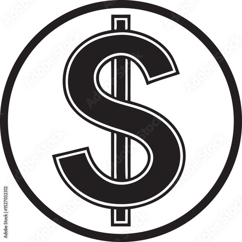 dollar sign icon isolated on a white background