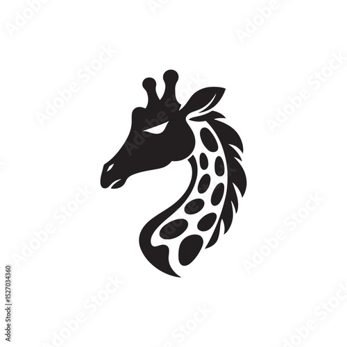 **"Elegant Giraffe Vector Silhouette: Tall African Mammal Design Featuring Long Neck, Distinctive Spots, and Graceful Stance in Clean, Minimalist Style for Crafts and Digital Art"**
