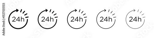 24 Hrs icon vector collection. EPS 10