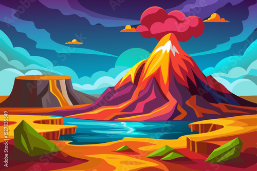 Camping in the mountains or on the beach offers stunning natural beauty with a majestic sky, serene lake, and vibrant sunset