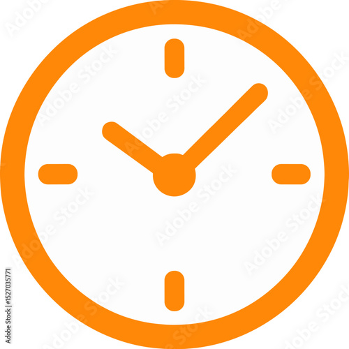 Orange clock showing time passing by with minimalist design