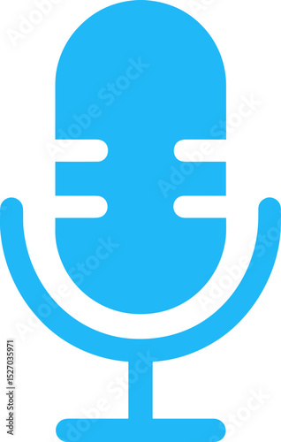 Blue microphone icon representing audio recording and broadcasting