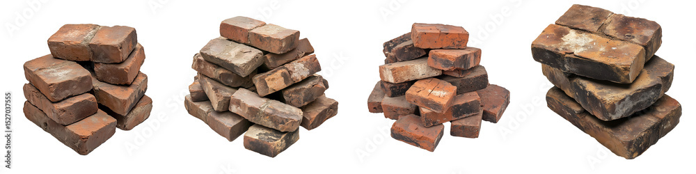 set of Separated, broken bricks, pile of bricks, pile of old bricks, separated bricks, red bricks of broken wall, old red bricks, on a transparent backgrounds set of Separated, broken bricks, pile of bricks, pile of old bricks, separated bricks, red bricks of broken wall, old red bricks, on a transparent backgrounds