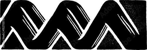 Neo folk art style zigzag stripes illustration for design