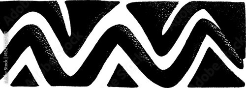 Bold neo folk art style with zigzag stripes design for creative decoration