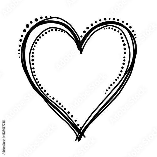 A simple hand-drawn heart outline, a symbol of love and affection. A beautiful sketch with a timeless symbol.