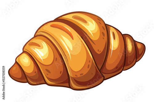 Delicious cartoon croissant pastry, classic french breakfast item, perfect for morning coffee or tea at patisserie
