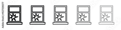 Broken window icon vector collection. EPS 10