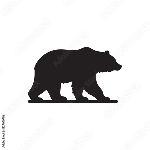 **"Powerful Grizzly Bear Vector Silhouette: Massive Wild Bear Design Featuring Strong Build, Intimidating Stance, and Natural Majesty in Clean, Minimalist Style for Crafts and Digital Art"**
