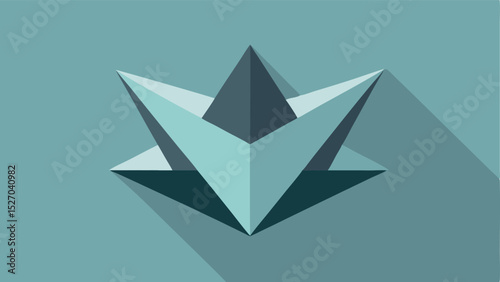 Abstract geometric shape with turquoise and teal hues against a modern backdrop