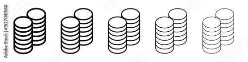 Coins stack icon vector collection. EPS 10