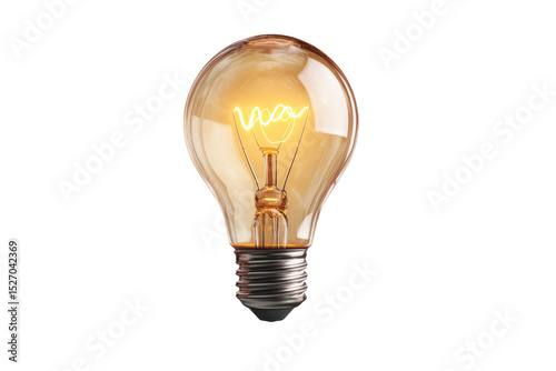 A light bulb is lit up and is the only thing in the image