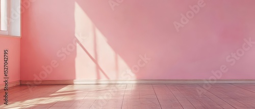 Bright pink room bathed in sunlight