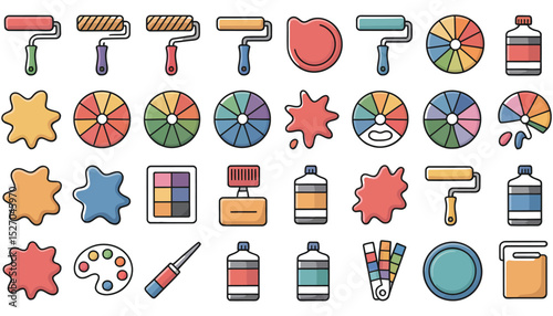 A vibrant set of cosmetic vector icons for web and business design