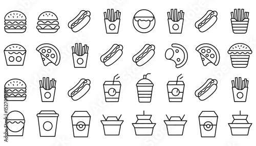Vector food icons collection for web design