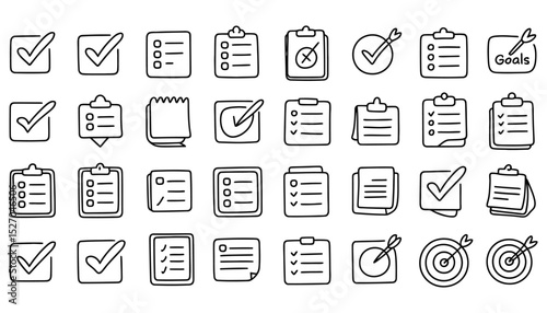 Vector web design icon set with communication and office symbols