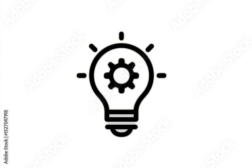 Innovative light bulb icon with gear symbol for creativity and ideas