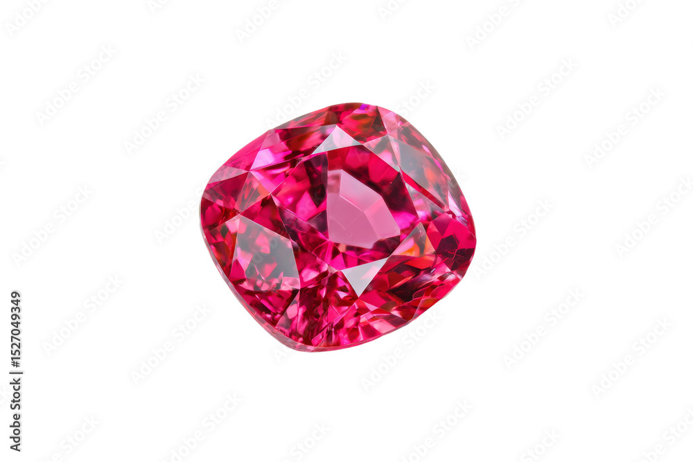Fototapeta premium A red gemstone sits on a white background