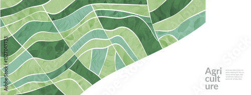 Background with green texture and organic summer pattern, abstract vector nature farm banner and label. Hand-drawn field tag art. Modern agriculture design, eco paint frame, landscape illustration