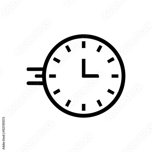 Vector icon of a clock with motion lines representing fast or urgent time.

