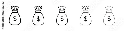 Money bag icon vector collection. EPS 10