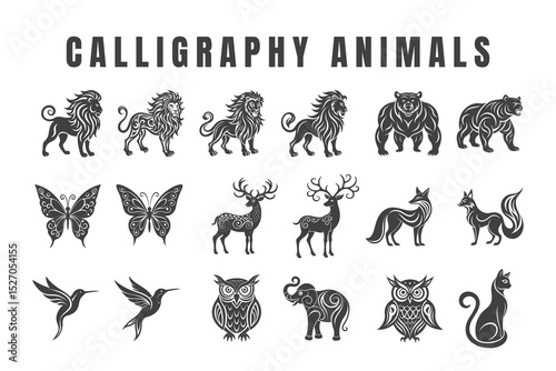 Wallpaper Mural Calligraphy Animals Silhouettes Torontodigital.ca