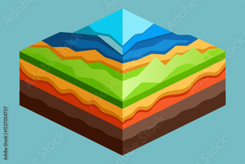 Abstract geometric vector illustration of colorful sticky notes on a blank pad