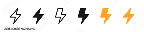 thunder bolt flash icon, yellow flash lightning bolt icon - Electric power icon symbol - Power energy icon sign. vector illustration