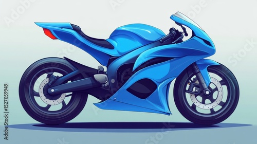 This image showcases a sleek, modern sport motorcycle with a vibrant blue finish, perfect for capturing the essence of speed and performance in today's biking culture.