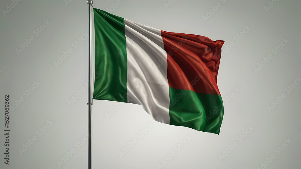 Obraz premium Realistic AI-Generated Flags Waving in the Wind – National Symbols
