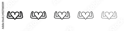 Strong heart icon vector collection. EPS 10