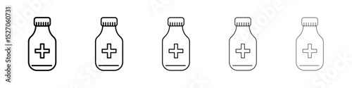 Syrup medicine bottle icon vector collection. EPS 10