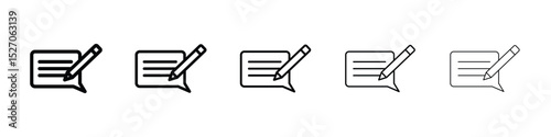 Write comment icon vector collection. EPS 10