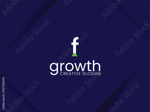 Simple and minimalist monogram letter F lowercase growth logo. Initial F with arrow up for invest and finance logo