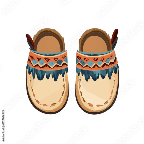 2D flat Moccasins vector illustration, isolated on a white background.