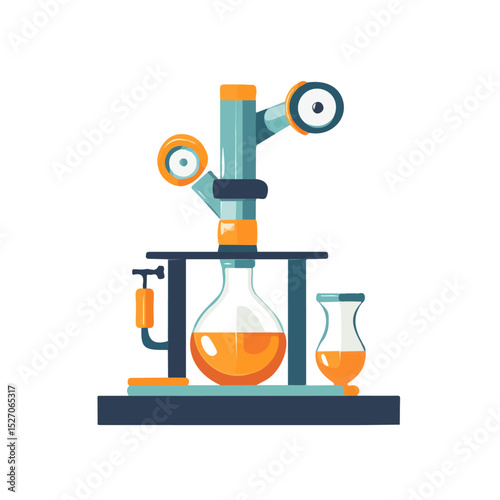 2D flat Micro Bunsen Burner vector illustration, isolated on a white background.