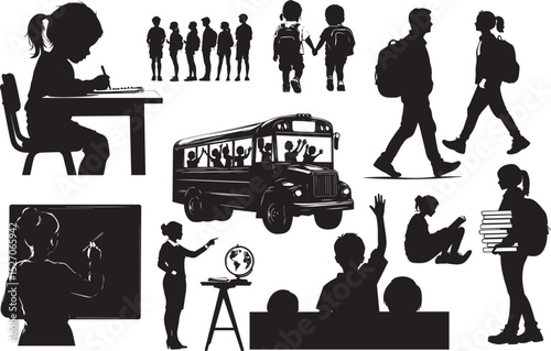 School and Education Silhouettes