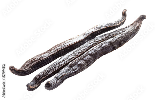 Harvesting vanilla pods culinary exploration kitchen nature close-up flavor enhancement cut out on transparent background