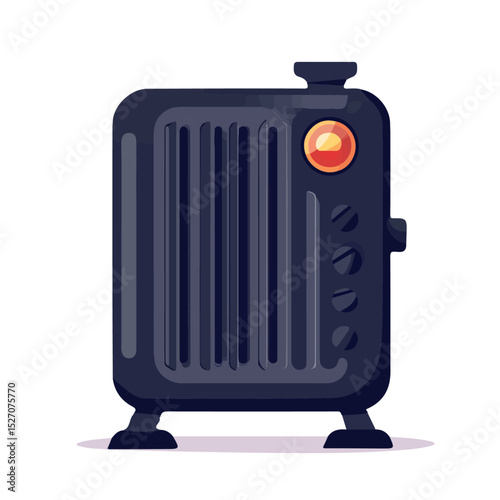 Heater illustration vector 2D flat, isolated on a white background.