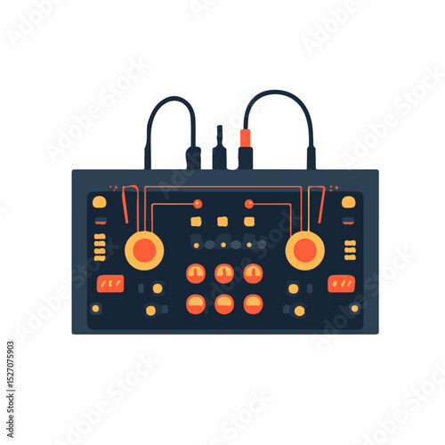 2D flat Headphone Amplifier vector illustration, isolated on a white background.
