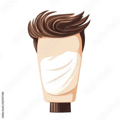 2D flat vector illustration of Hair Mousse, isolated on a white background.