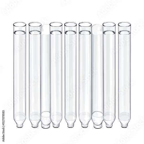 2D flat Graduated Test Tubes vector illustration, isolated on a white background.