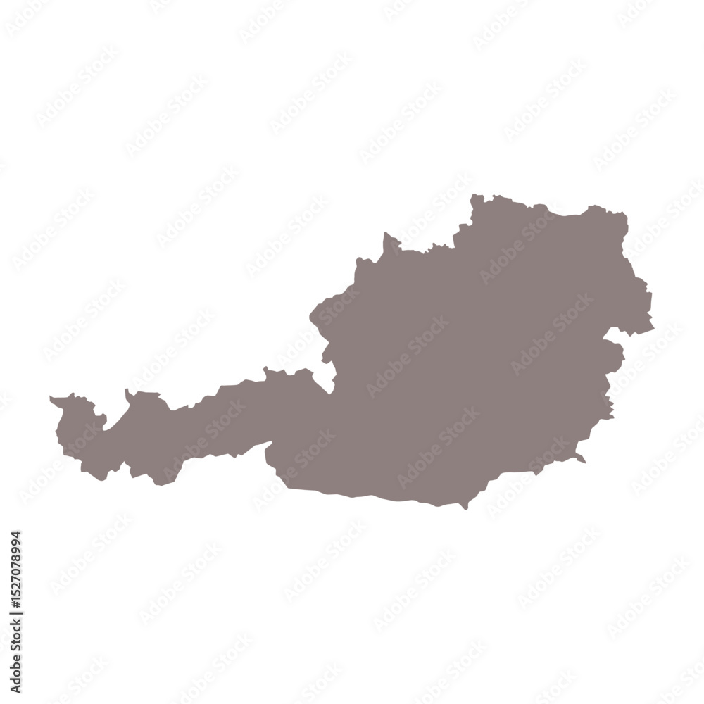 Fototapeta premium Map of Austria, sign silhouette. World Map Globe. Vector Illustration isolated on white background. Europe continent.