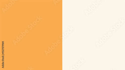Abstract two-tone background design with complementary orange and creamy ivory colors
