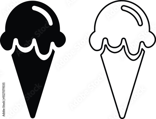 Set of ice cream black silhouette icons stock illustration set of Hard Scoop Ice Cream Cones & Cups Clipart. set of Ice Cream with Flavours in Cones & Cups Clipart Eps 10