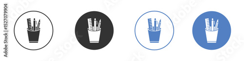 Pencil holder icon vector. Logo Template illustration design