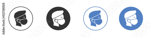 Person in mask icon vector. Logo Template illustration design