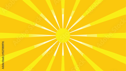 Bright sunny day illustration showing sunlight and sunbeams with transparent background