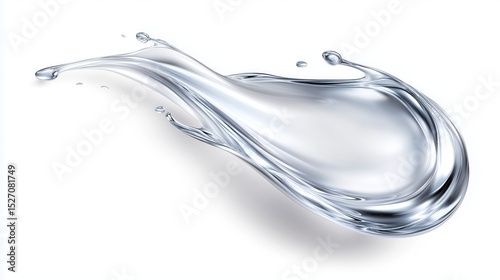 Dynamic splash of clear water creating an elegant arc in mid-air