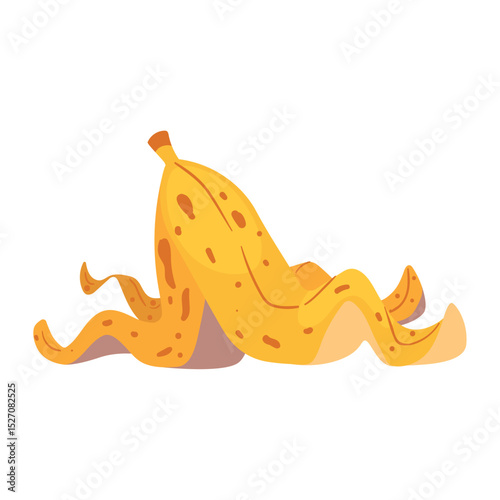 Banana Peel Vector Illustration: Cartoon Fruit Waste Design
